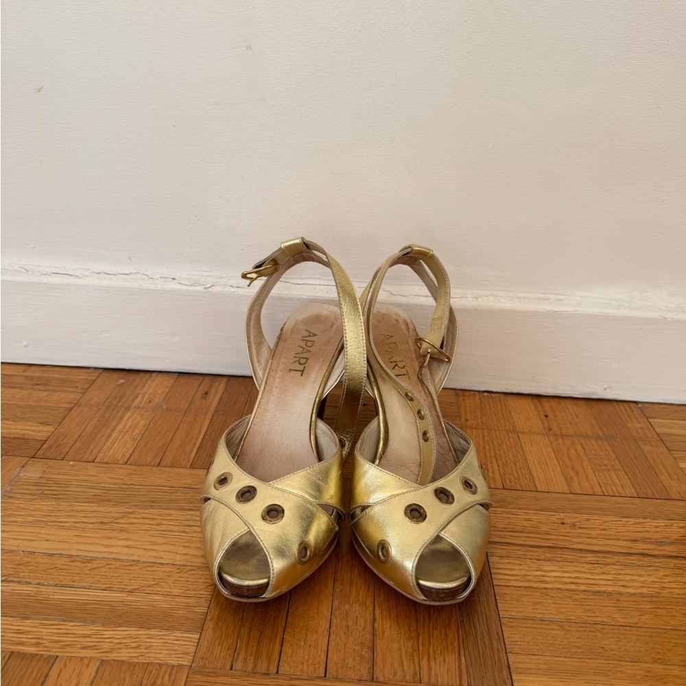 Gold heeled sandals